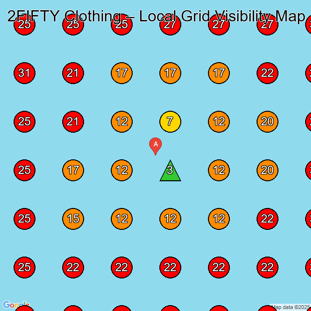2FIFTY Clothing GeoGrid visibility map for Bridal Shop in None
